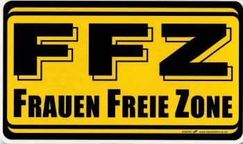 HSK - Spaß-Schild - FRAUEN FREIE ZONE - 25cm x 15cm - Kunststoff - humorvoll