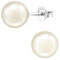 EYS JEWELRY Perlenohrringe Silber 925 für Damen - 8 mm creme - Perlen Ohrstecker Stecker