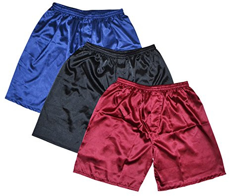 Sanraflic Herren Satin Boxershorts 3er Pack Unterwäsche