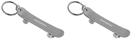 munkees 2 x Schlüsselanhänger Flaschenöffner Skateboard, Doppelpack, Silber, 342519