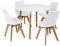 Charles Jacobs White Circular Dinner Table Set with 4 Dining Chairs - White
