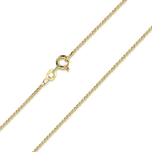 MATERIA Venezianerkette Gold Damen - Halskette 925 Silber vergoldet Goldkette 1,2mm für Frauen Mädchen in Box K100, Länge Halskette:70 cm