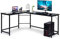 COSTWAY Schreibtisch L-Form, Eckschreibtisch, Gaming Computertisch PC-Tisch Computerschreibtisch mit CPU-Ständer, Bürotisch Ecktisch Winkelschreibtisch für Home Office, 168 x 125 x 74 cm (Schwarz)