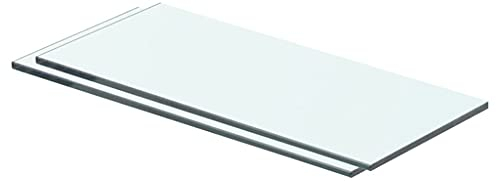 vidaXL 2X Regalboden Glas Glasboden Glasscheibe Glasplatte Regalbrett Ersatz Platte Glasscheibe für Glasregal Klarglas Transparent 40x12cm