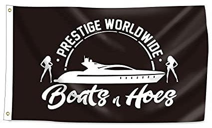Prestige Worldwide Flag Boats & Hoes 3x5 Feet Banner Suitable For Indoor And Outdoor Use, Majestic Can Fly