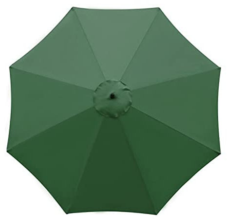 Leww 3 m Terrassenschirm, Ersatzdach, Marktschirm, Tischschirm, Baldachin, Outdoor-Deckschirm, Ersatzdach mit 8 Rippen, grün, Large