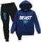 Forlcool Berühmtes YouTube-Gamer-Logo, gerissene Lightning-Katze, bedruckter Kapuzenpullover und Hose, 2 Stück/Sets, 9,10 Jahre