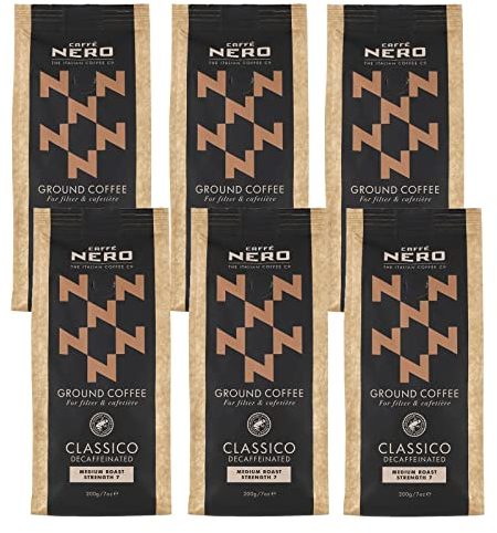 Caffè Nero Ground Coffee (6 x 200g, Classico Decaff)