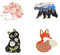 Forest Garden Pin Custom Cat Bear Hérisson Broche Broche Bague Pin Dessin Animal Badge Badge Bijoux Cadeau pour Enfants Amis