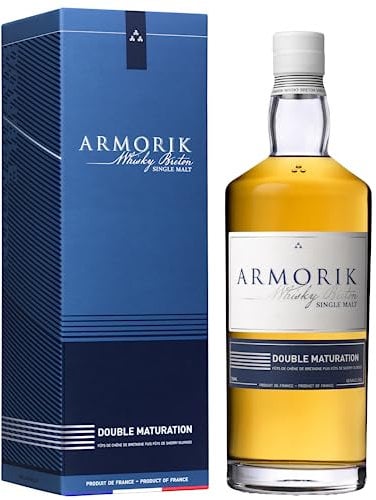 ARMORIK - Double Maturation BIO - Whisky Single Malt - Origine : France/Bretagne - Notes d'agrumes & Caramel au beurre salé - Vieilli en fût de chêne - 46 % Alcool - 70 cl