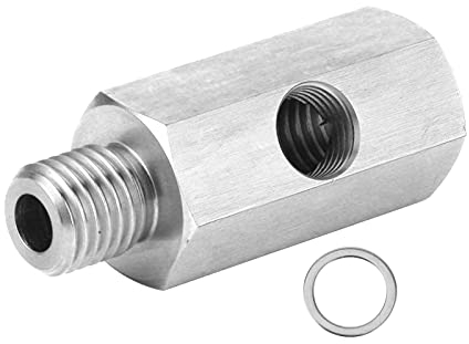 Turbo Öldrucksensor Adapter, Dioche Stecker auf Buchse 1/8 Zoll auf M12X1,5 Adapter Turbo Öldrucksensor Versorgungsleitungsanzeige passend für Edelstahl