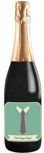 Bottiglia di Prosecco DOC personalizzato per lui - Idea regalo esclusiva e originale per uomo, festa del Papà, festa del Nonno, nuova nascita, compleanno e Natale. (0,75L, Cravattino)