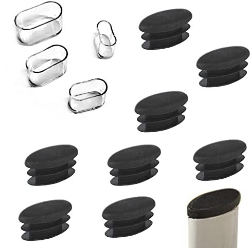 HJYZY 15mm x 30mm Oval Chair End Caps Tubing Plug Cap Furniture Oval Pads Silicone Chair Leg Caps for Chair/Desk/Tube Protector 50 pcs
