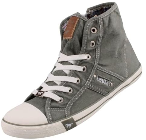 MUSTANG Damen Canvas High Top Sneaker Graugrün EU 40