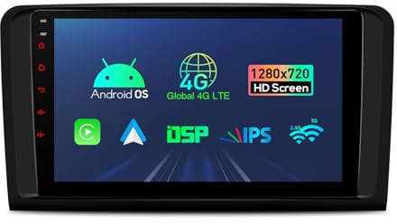 XTRONS 9 Zoll Android 13 Autoradio Octa Core 2GB 32GB Eingebautes 4G DSP WiFi Bluetooth 5.0 GPS-Navigation 1280 * 720 HD IPS-Bildschirm Optionaler DAB+ DVR TPMS OBD für Mercedes Benz W164