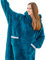 Aisbo Sherpa Hoodie Decke mit Ärmeln - Übergroße Tragbare Kuscheldecke mit Kapuze Blanket zum Anziehen Damen Erwachsene, Türkis Warme Dicke Ärmeldecke 130x82cm Herren als Geschenke