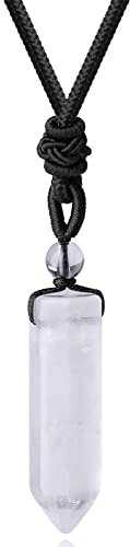 XIANNVXI Clear Quartz Necklace Healing Clear Quartz Crystal Necklace Natural Stone Pendant Necklaces Reiki Jewellery