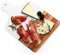 Coloch Schneidebrett aus Marmor und Akazienholz, Charcuterie Schneidebrett mit Griff, dekoratives Servierbrett für Käse, Steak, Brot, Obst (weiß)