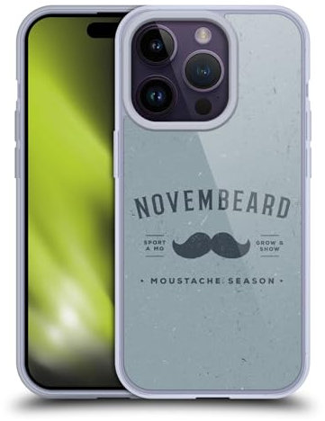 Head Case Designs Barba de noviembre Noviembre Caso de Gel Suave Compatible con Apple iPhone 14 Pro