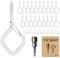 Ticway 20 ganci a vite con fibbia di sicurezza, ganci per luci esterne, ganci da parete per appendere piante, tazze, campanelle, vasi da fiori (Diamond Type-White)