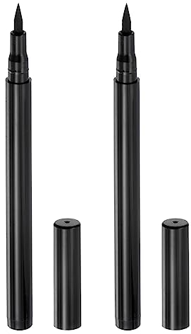 sourcing map 2 marcadores de tela permanentes para pintura textil, punta fina, 2 colores para bricolaje, ropa, zapatos, negro, azul oscuro