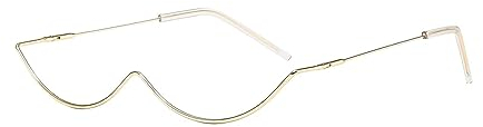 Sharplace Halbrahmen-Brille, Brille ohne Linse, halber Rand, Metallrahmen, einzigartige Dekoration, Brillengestelle für Selfie, Frau, Damen, Reisen, Goldrahmen