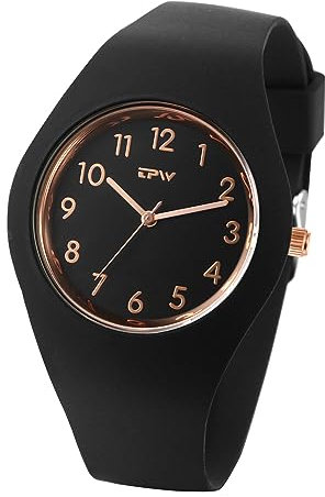 JewelryWe Kinderuhr Silikon Armbanduhr Kinder: Klassische 30m wasserdichte Analog Quarz Armbanduhr Junge Mädchen Schwarz Silikonarmband Sport Uhr Schüleruhr mit arabischen Ziffern