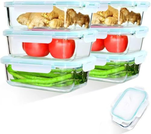 Hcrvvi Lot de 6 bocaux en verre de 1520 ml avec couvercle
