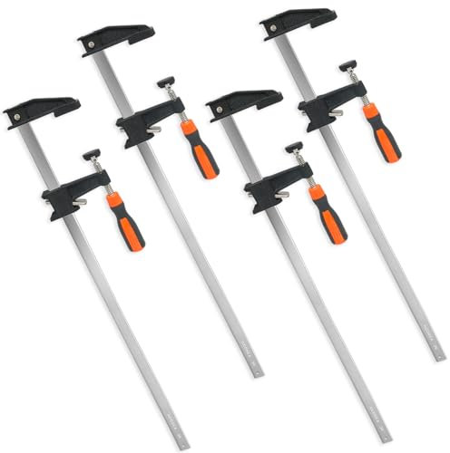 ACOSEA 4-Pack 36 Inch Long Bar Clamps, Heavy Duty, Adjustable, Quick Release, 600 Lbs Force, 2.5 Inch Throat Depth, Soft Jaw Pads