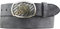 BELTINGER Trachten-Gürtel mit Wappen-Gürtelschnalle aus weichem Vollrindleder 4 cm Used-Look | Druckknopf-Gürtel für die Lederhose oder Dirndl 40mm | Vintage-Look | Schwarz 120cm