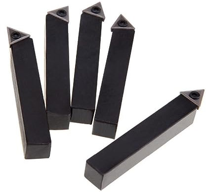 Homoyoyo Drehbank-fräser-werkzeugsatz Mit Wendeschneidplatte Und Hartmetallspitze 5-teilig 10 Mm 3/8 Zoll Drehbank-bohrstange Drehwerkzeuge Hartmetallspitzen Für Metall