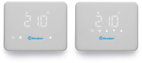 Finder BLISS - Cronotermostato Wi-fi digitale Tipo 1C.9, Funzione estate/inverno, Bianco & 1T9190030000 - Termostato digitale, Serie 1T, Funzione estate/inverno, Bianco