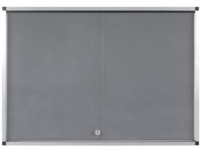 Bi-Office Exhibit Extra Pinnbare Schaukasten, 10xA4, Oberfläche in Grauem Filz, Glastür, Aluminiumrahmen