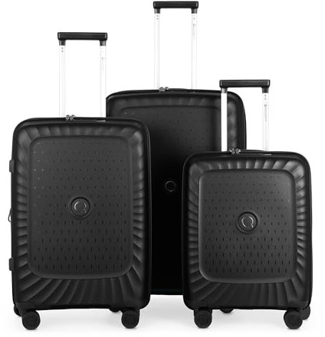 Hauptstadtkoffer Kotti - 3er Kofferset - Handgepäckskoffer 55 cm, mittelgroßer Koffer 65 cm + großer Reisekoffer 75 cm, Hartschale PP (Recycelt), TSA, Schwarz