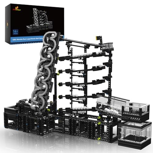 JMBricklayer Murmelbahn-Kugelmodell-Bausteine Bauset 70147, Achterbahn Ball Spielzeugbausatz mit Motor, Kreative Geschenke, Spielzeug für Jugendliche ab 14 Jahren und Erwachsene (2066 Teile)