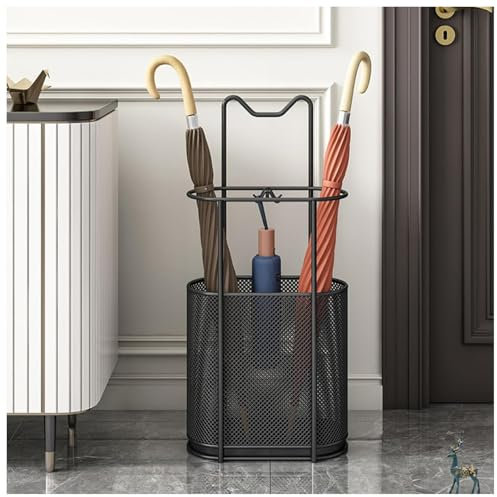 Umbrella Stand Umbrella Holder with Drip Tray Home Umbrella Organizer Space Saving Umbrella Rack for Hallway, Porch, Office and Door Entrances (Black)