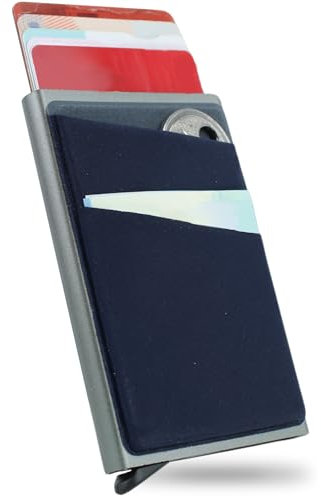 STUFF® Porta Carte di Credito Uomo + 2 tasche | Portafoglio Uomo con tecnologia RFID | Portacarte Design nuovo, semplice e leggero, ideale per un portafoglio uomo slim e compatto