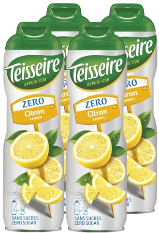 Teisseire Sirup Lemon/Zitrone zero Zucker 600ml - Cocktails (4er Pack)