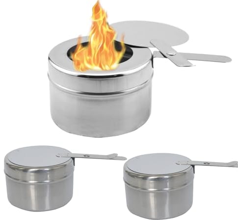 Vastsea 3 Pcs Mini Estufa de Alcohol, Estufa de Alcohol, Estufa de Alcohol, Quemador Portátil para Fondue, para Acampar al Aire Libre, Cocina, Té, Café, Bebidas Calientes