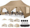 COBIZI Faltpavillon 3X6, Pavillon 3x6m Wasserdicht Stabil Winterfest, Faltbar Partyzelt mit 6 Seitenwänden & 4 Sandsack Pop up Gartenpavillon Anti-UV für Hochzeiten, Freien, Khaki