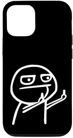 Hülle für iPhone 12/12 Pro Strichmännchen tshirt Strichmännchen zeigt Mittelfinger