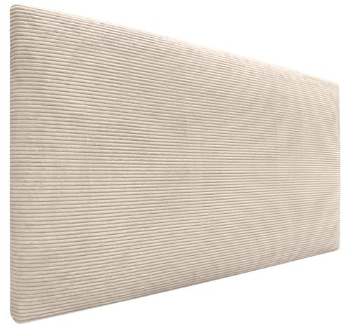 DHOME Kopfteil in unifarbenem Cord, hohe Qualität, modernes gepolstertes Kopfteil, Luxus-Bett, gepolstertes Schlafzimmer (Beige, 90 cm)