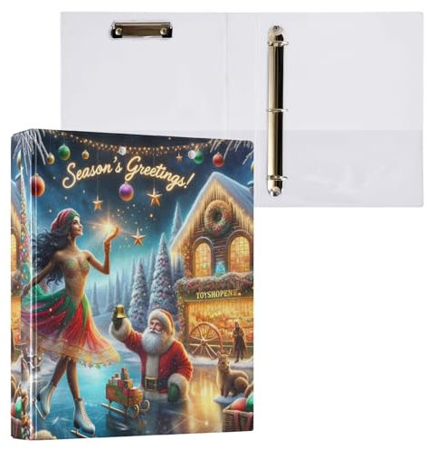 Schöne 3-Ring-Ordner mit Weihnachtsmotiven, 3,8 cm für Papier