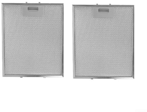 Feegow Dunstabzugshauben-Metall-Fettfilter (Silber, 300 x 250 mm, 2 Stück) – Metallgitter-Abluftfilter mit 5-lagiger Aluminium-Mesh-Haube