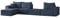 Kaiser Möbel - Ecksofa L Form - Ecksofa Groß - 372 cm lang, 192 cm breit - BOHOO XL Sofa Modularer Aufbau, Starkes und Weiches Polsterstoff - Ottomane Links - Blau