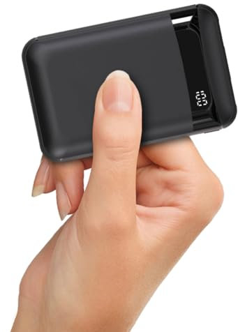 Light Power Bank 10000mAh, Mini Portable External Battery Charger with Fast Charge 2 Inputs & Outputs, Ultra-Compact, Portable Charger for iPhone iPads Galaxy Smartphones