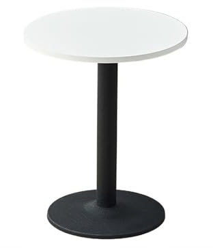 Runder Esstisch for 2–4 Personen, Kleiner Küchentisch mit Holztischplatte und Metallsockel, moderner runder Esstisch for kleine Räume, Esszimmer, Café, Schwarz(Milk,50cm/20in)