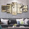 Leinwandbild 5 Tlg. Musikinstrument Klavier Druck Auf Leinwand Bild Kunstdruck (Mit Rahmen 100 X 50 Cm) Für Wohnzimmer Hotel Restaurant Büro Home Decor Poster Wandkunst Wandbild-96452232067586
