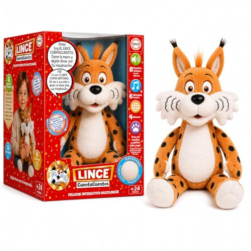 Educa - Lince Cuentacuentos | Peluche Interactivo Educativo con Audiocuentos y música Infantil | Regalo niños 2 años (20360)
