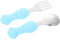 SUPVOX 1 Set Forchetta per cucchiaio da allenamento per posate per l'allattamento del in silicone forchetta per kit stoviglie per Acciaio inossidabile Blu
